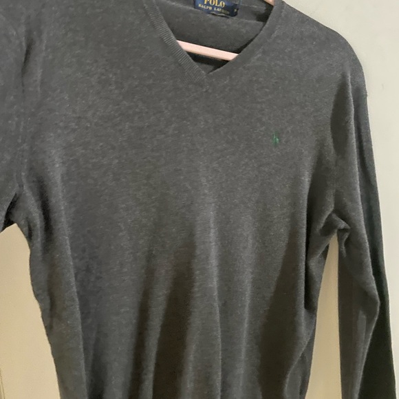 Men’s Polo Ralph Lauren Dark Gray V-Neck Sweater size medium - Picture 3 of 5
